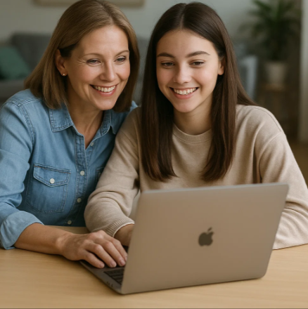 Parent helping student gather paperwork for HEAR application